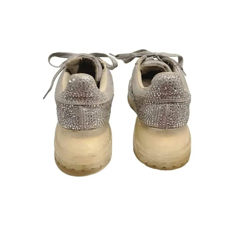 Steve Madden Sneakers Crystal Rhinestones Men's Sz 11 Lace‎ Up Corona Carissa